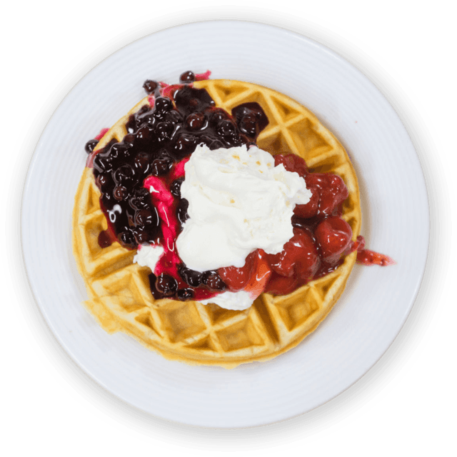Dessert Waffle Photo - Waffle On Plate Png (640x640), Png Download