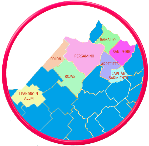 Ciudades Limitrofe De Arrecifes (574x564), Png Download