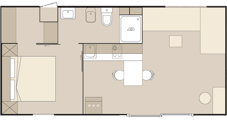 Case Vacanze Nella Laguna Di Grado - Floor Plan (1170x547), Png Download