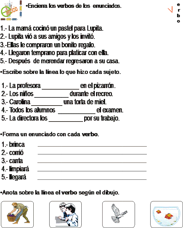 Por Otra Parte Envió Taller De Español Para Estudiar - Actividades Con La Oracion Y Sus Partes (586x768), Png Download