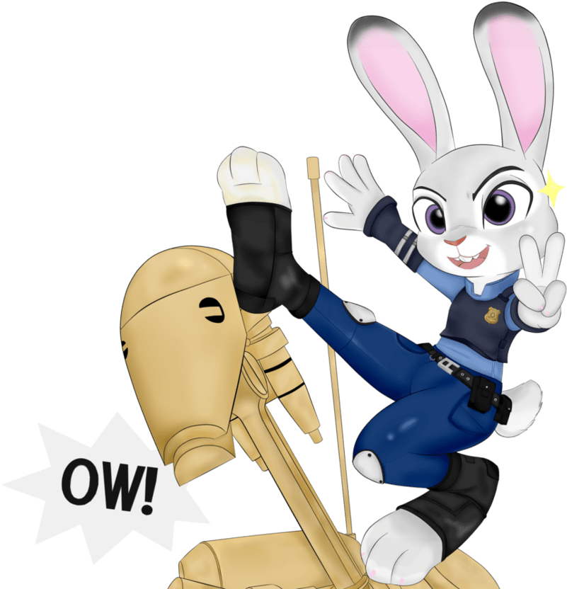 Judy And Her Battle Droid Trainer By Officer Judy-hopps - Cute B1 Battle Droid (955x836), Png Download