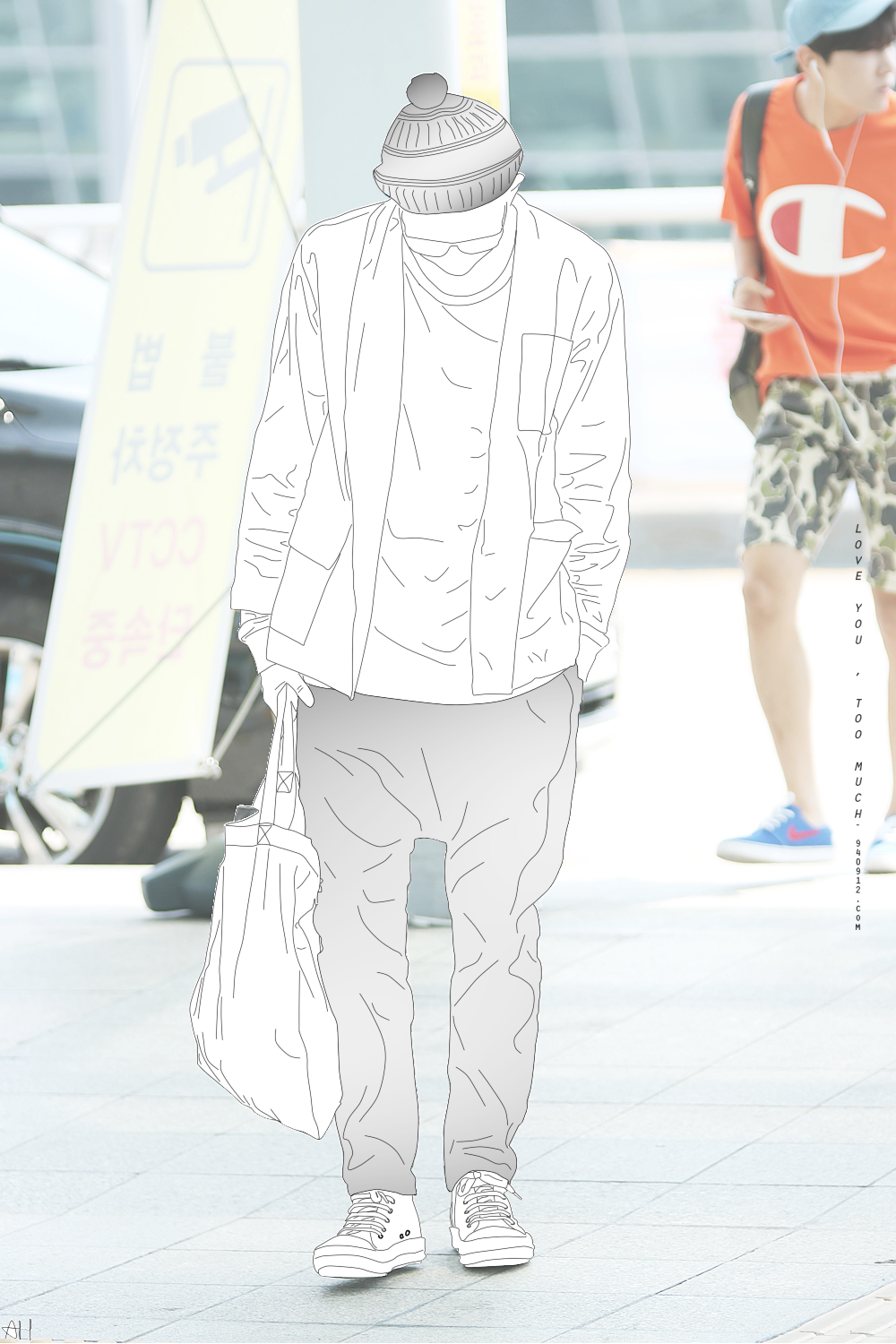 Rap Monster, Bts Lineart © - Standing (1000x1500), Png Download