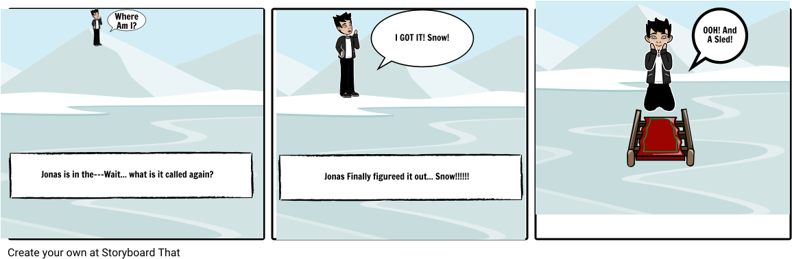 The Sled - Cartoon (1164x385), Png Download
