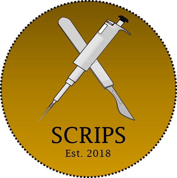 Scrips Logo- Gold - Dagger (600x605), Png Download
