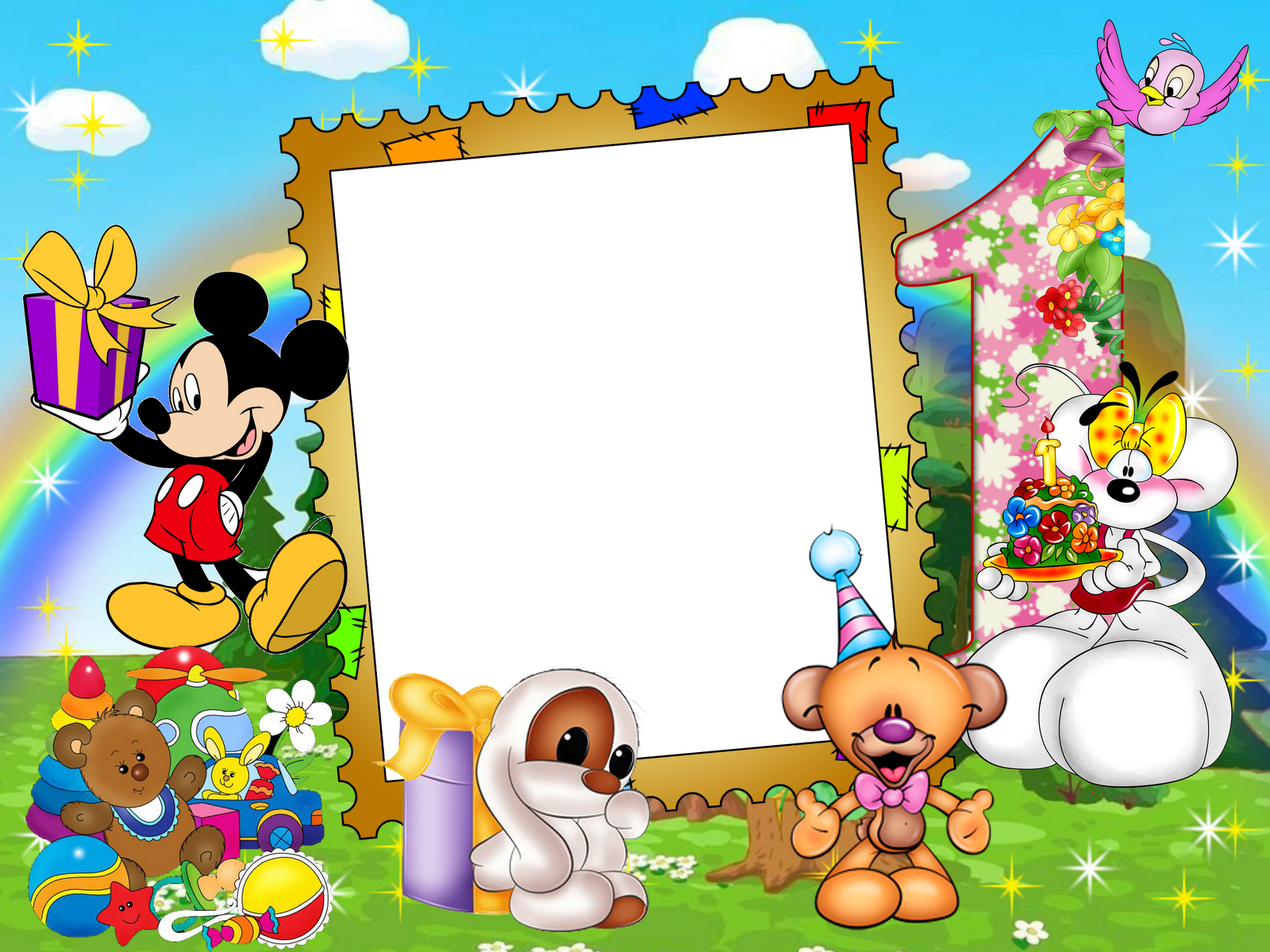 Frames Png Fotos Aniversario - Cartoon Photo Frame Hd Background Png (1600x1200), Png Download