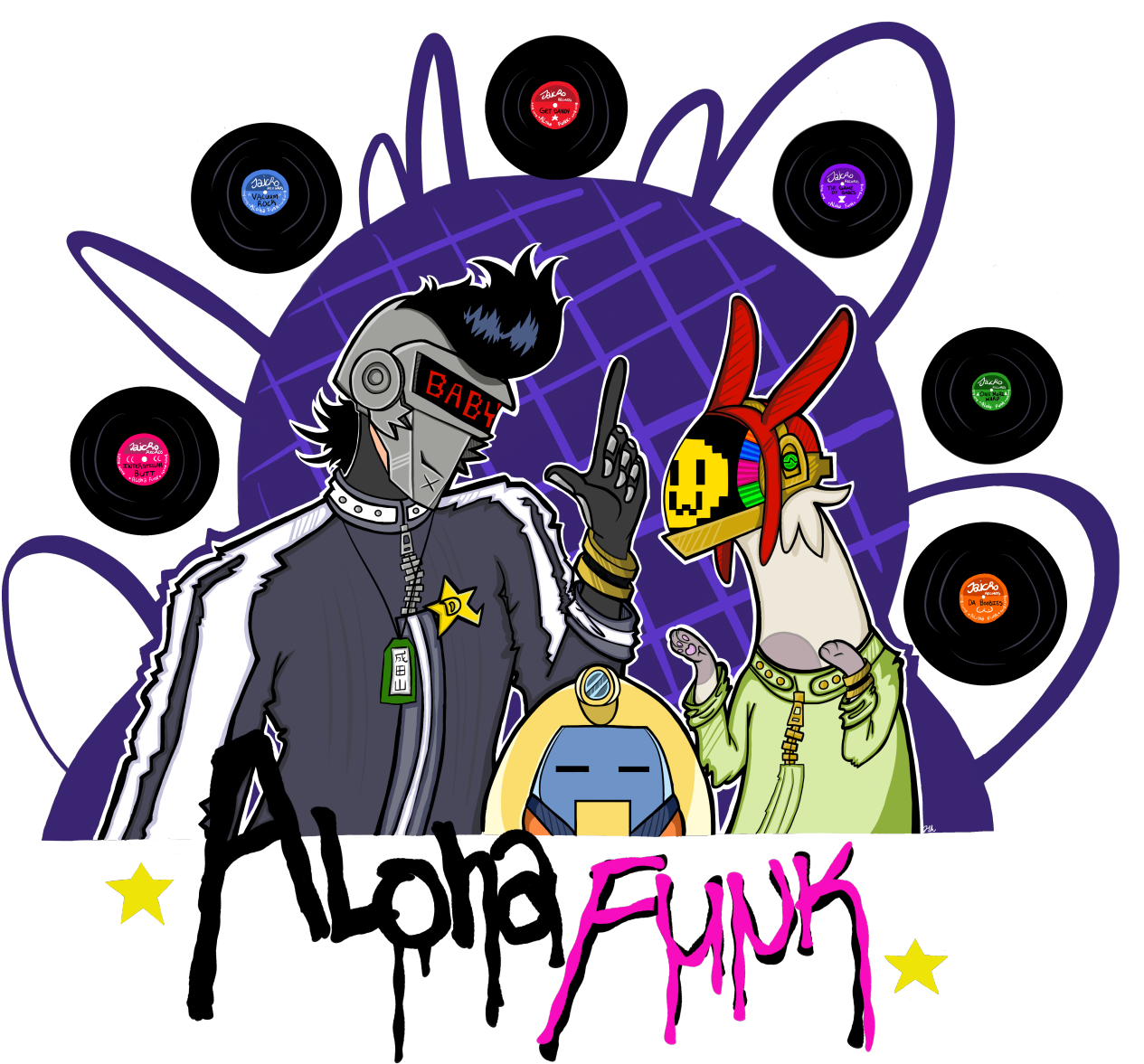 Aloha Funk~ Closer View Record Labels - Illustration (1280x1190), Png Download