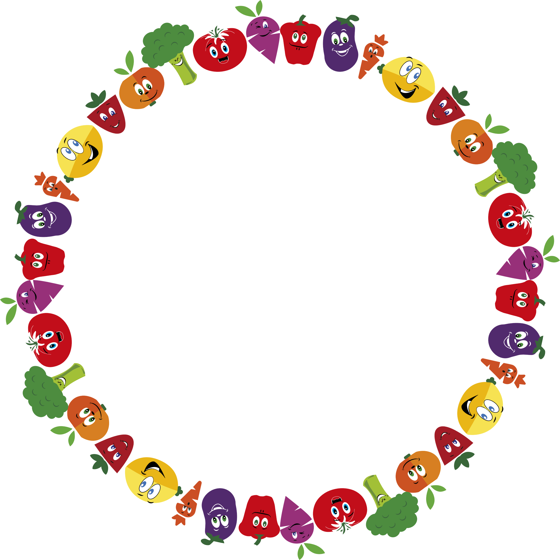 Big Image - Mix Fruit And Vegetables Frame (2330x2330), Png Download