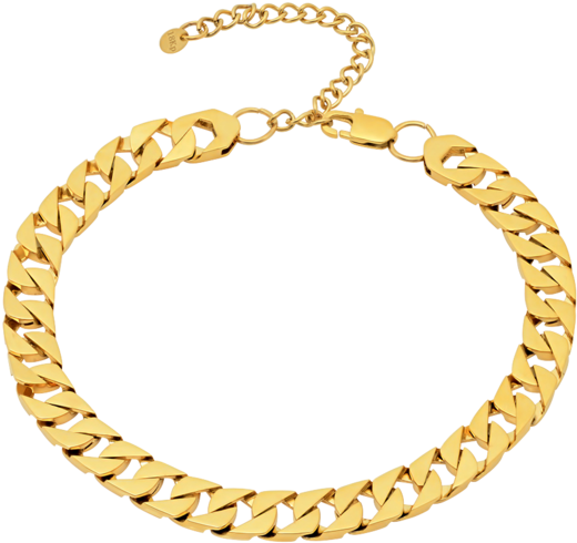 Vesso Zeta Z-link Choker - Gold Curb Link Bracelet Mens (500x500), Png Download
