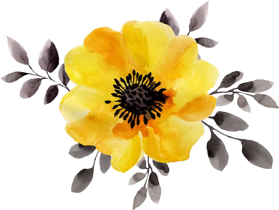 Https - //i - Imgur - Com/z4nt9xf - Yellow Watercolor Flower Png (963x725), Png Download