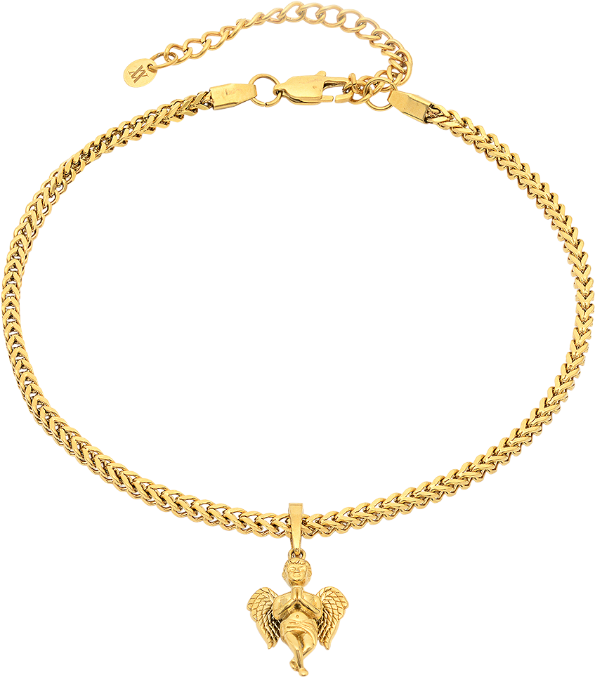 Fallen Angel Choker - Vesso Fallen Angel Pendant Gold Franco Choker (1000x1000), Png Download