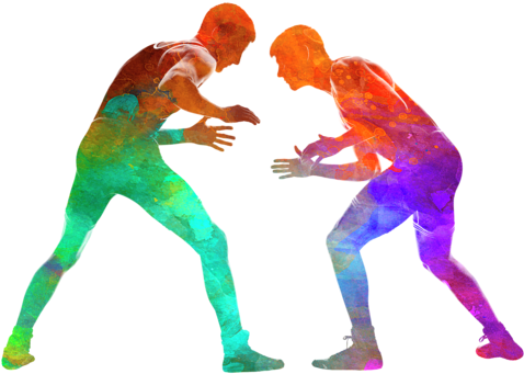 Bleed Area May Not Be Visible - Two Wrestlers (600x480), Png Download