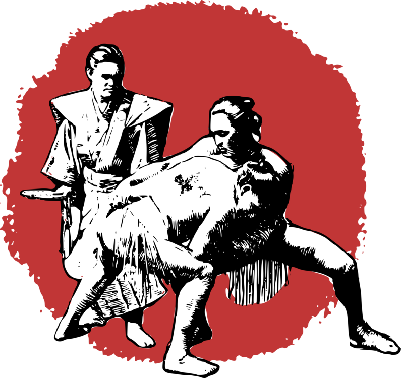 Sumo Professional Wrestling Drawing Martial Arts - Sumo Wrestling Shower Curtain (795x750), Png Download
