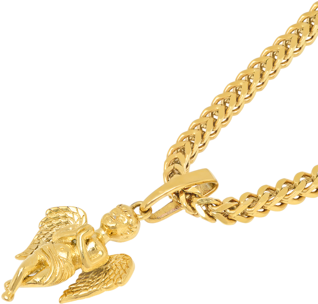 Fallen Angel Choker - Vesso Fallen Angel Pendant Gold Franco Choker (650x650), Png Download