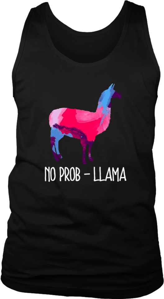 Llama T-shirt, No Prob Llamas Lovers Watercolor Shirt - Shirt (960x960), Png Download