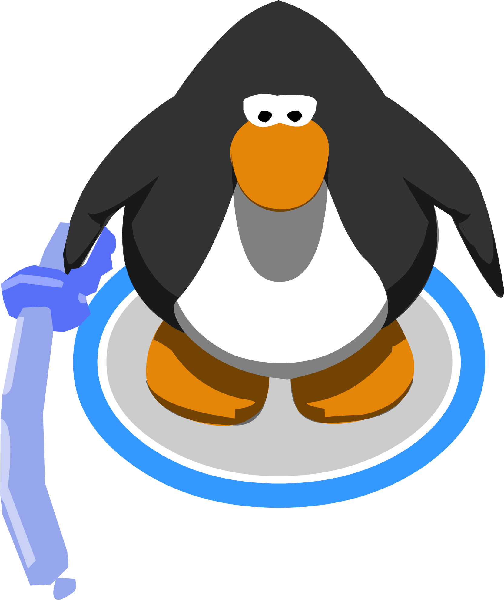 Blue Balloon Sword In-game - Red Penguin Club Penguin (1664x1981), Png Download