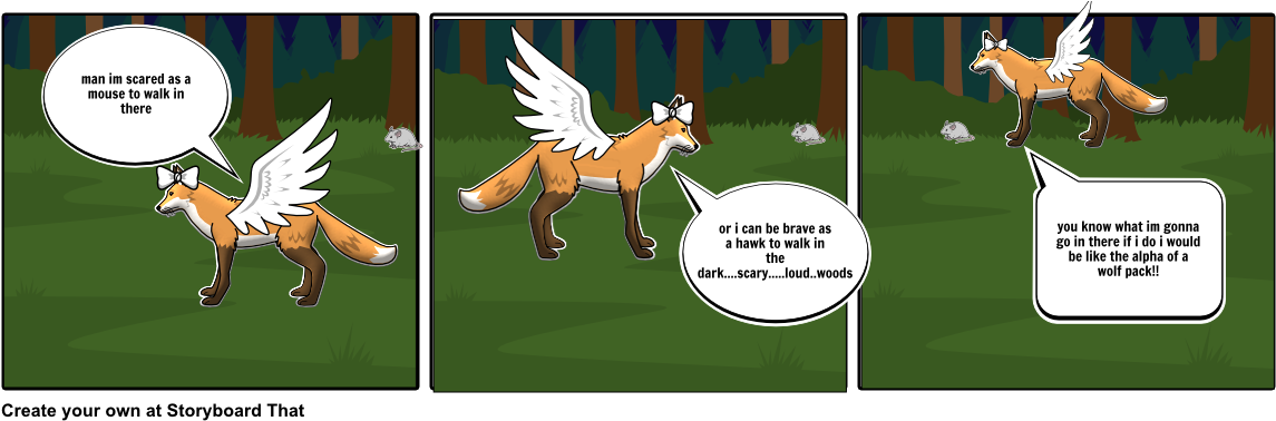 The Scared But Brave Fox - Cartoon (1164x385), Png Download