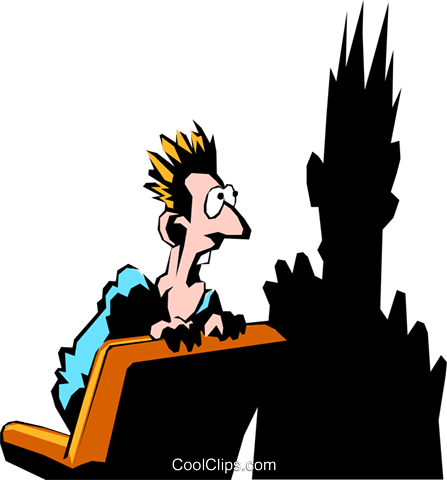 Afraid Of His Own Shadow - Man Afraid Of His Shadow (447x480), Png Download