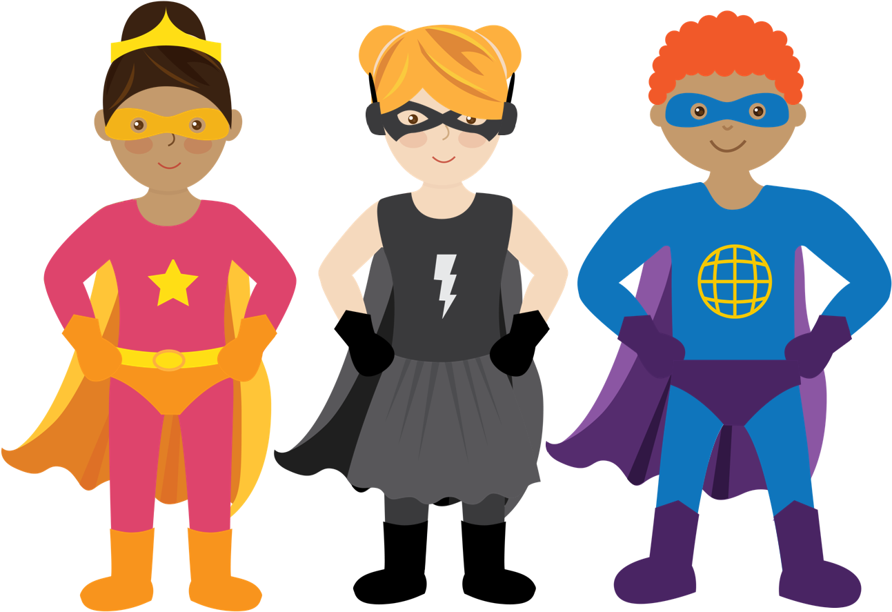 Five Superheroes Ready To Fly (1329x898), Png Download