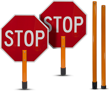 Stop / Stop Rigid Sign With Handle & Staff - Stop And Slow Signs (440x335), Png Download