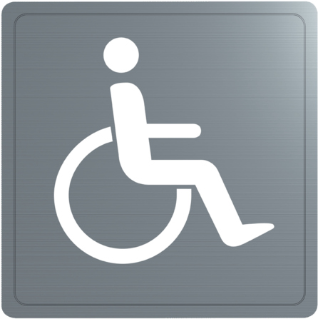 304 Stainless Steel Disabled Toilet Sign - 残疾 人 标志 (600x600), Png Download