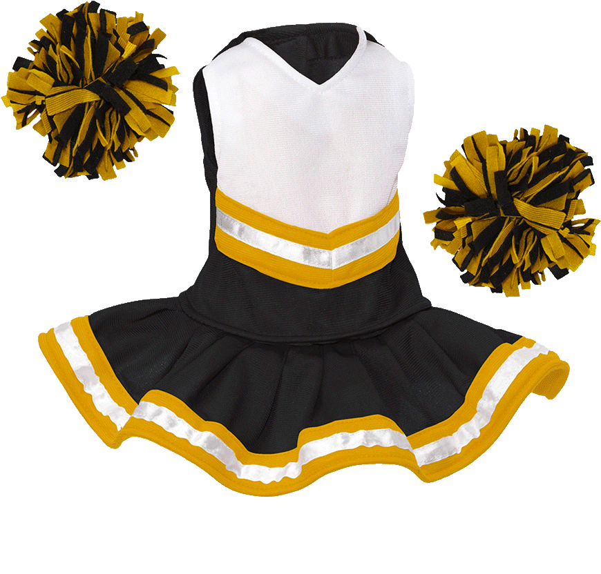 Bearwear Cheerleader Outfit - Cheerleading Uniforms Black And Gold (1000x1000), Png Download