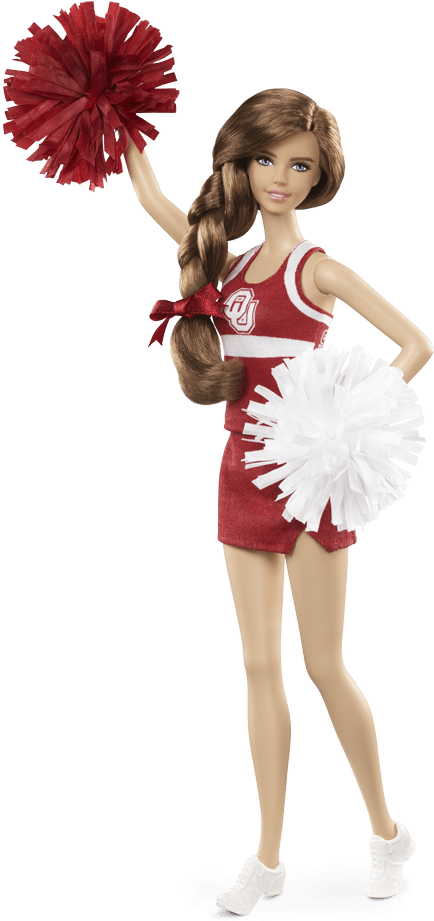 Barbie Cheerleader - Barbie University Of Oklahoma (640x950), Png Download