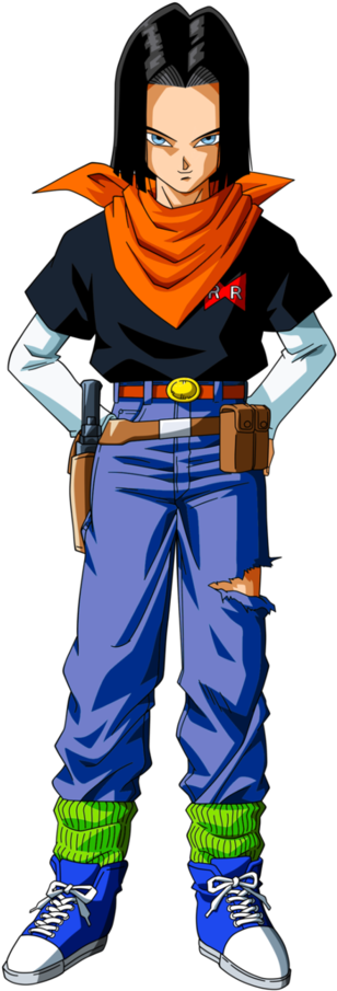 Android 17 / Lapis (ラピス, Rapisu) - Android 17 In Dragon Ball Z (350x935), Png Download