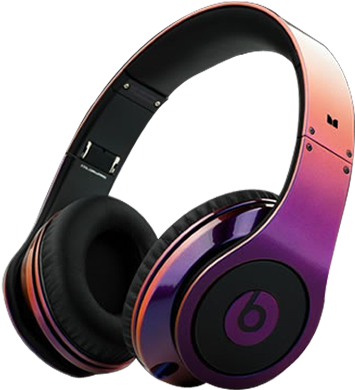 Cute Headphones, Beats Headphones, Monster Headphones, - Black And Purple Beats (400x420), Png Download