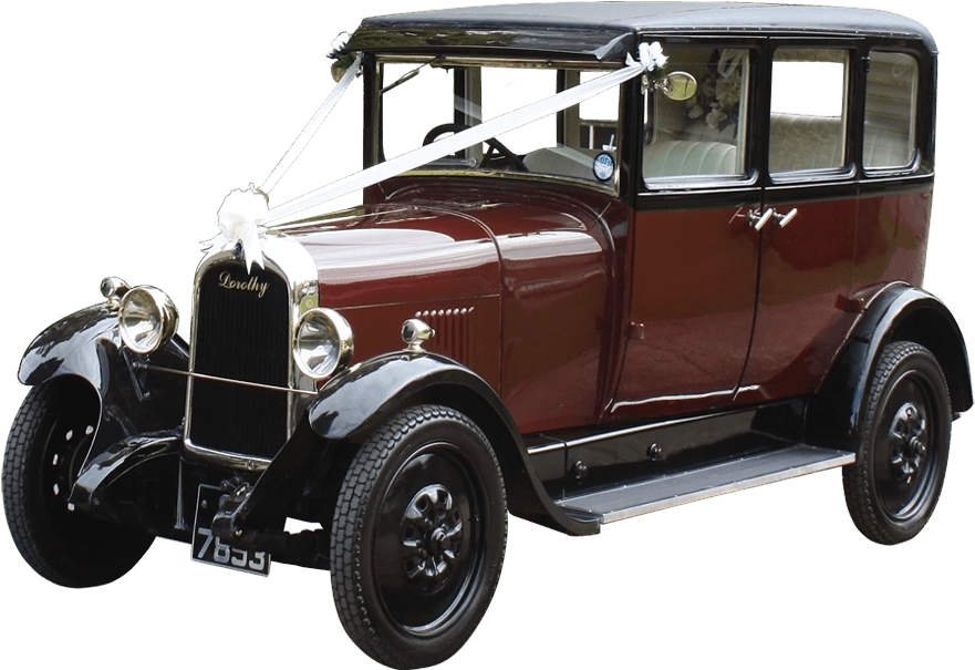 Dorothy, One Of Our Burgundy Vintage Wedding Cars - Burgundy Wedding Car (900x680), Png Download
