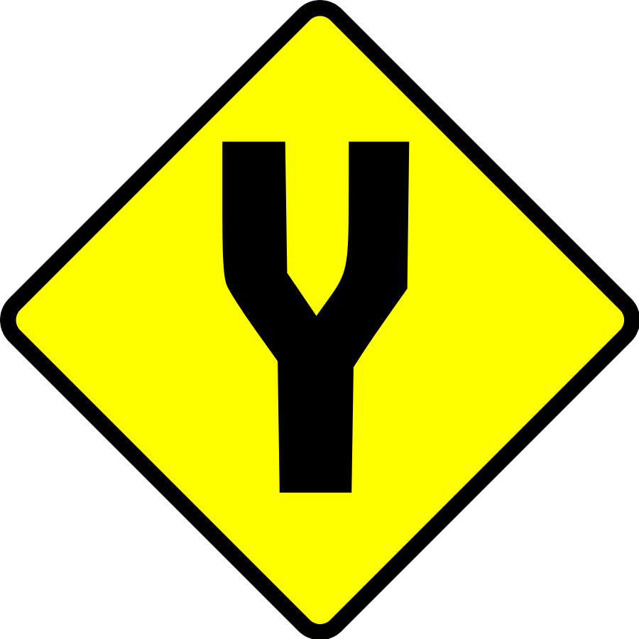 Winding Road Sign Clipart 5 By Lisa - Road Signs Y Shape (600x600), Png Download