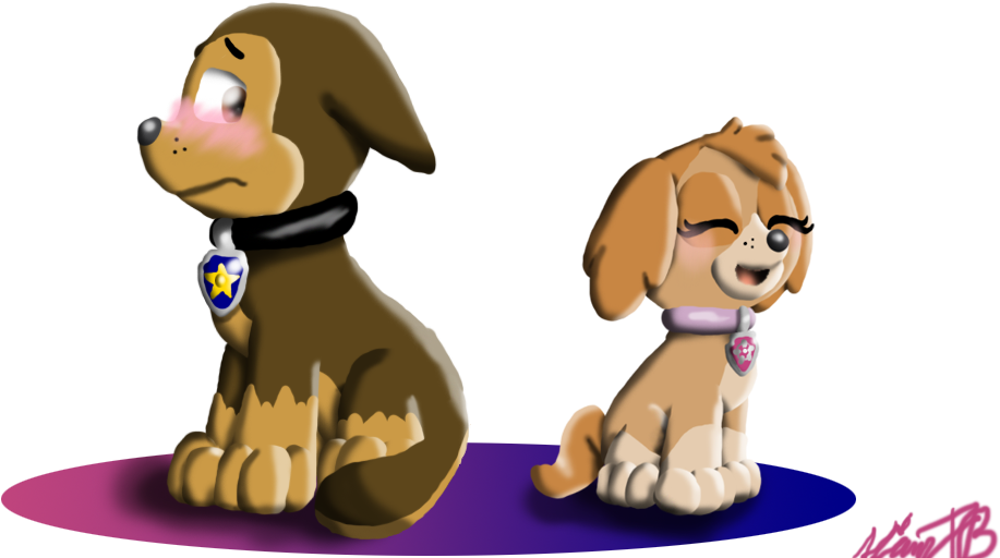 Skye And Chase - Marshall Paw Patrol Chase And Skye (1000x566), Png Download
