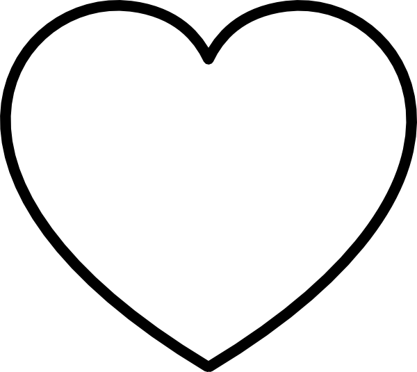 Black And White Heart Clip Art At Clker - Сердце Эскиз Контур (600x535), Png Download