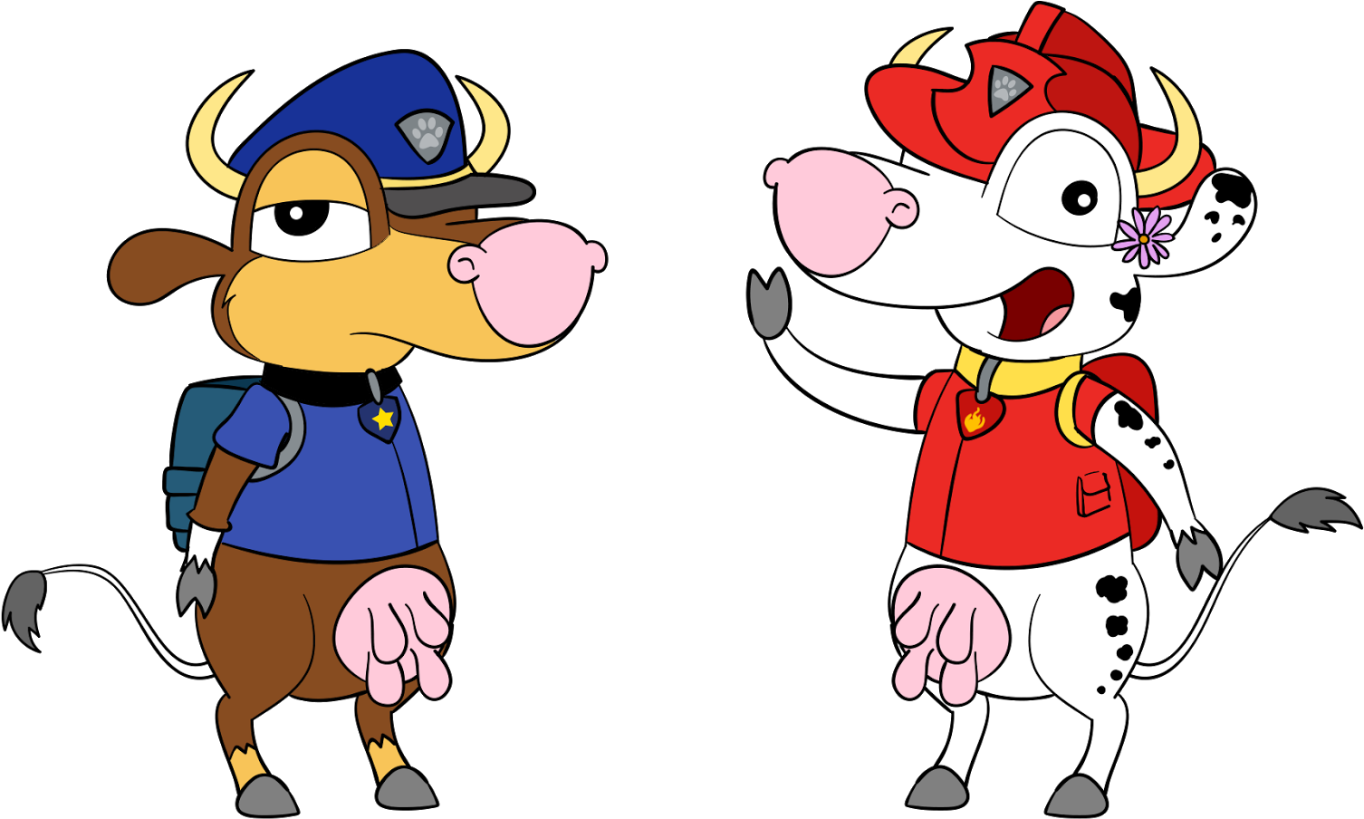 Cowsplay - Paw Patrol - Tracy - Chase - Cartoon (1600x1023), Png Download
