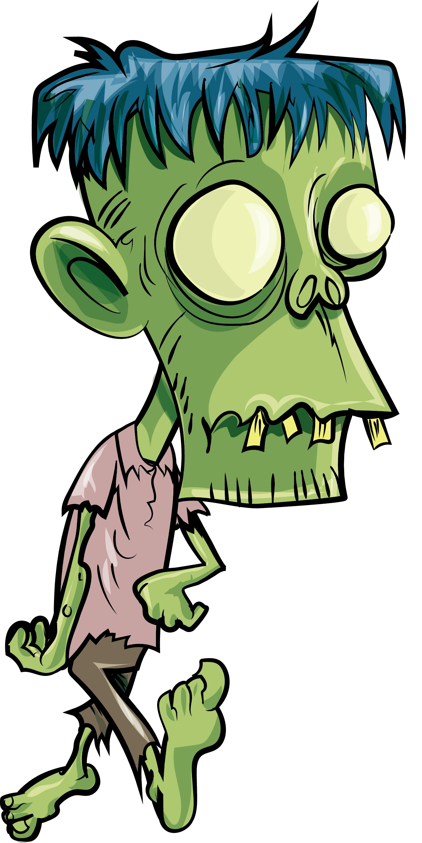 Cartoon Zombie Transparent Background Png - Zombie Kartun Png (1453x2901), Png Download