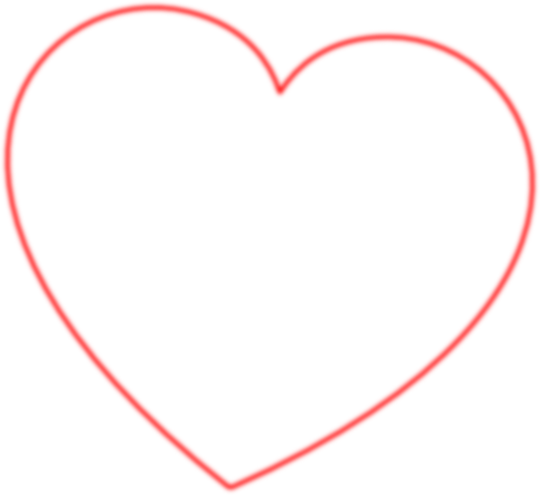 Red Outline Heart 7degree Clip Art At Clipart Library - Heart Shape Outline Png (600x551), Png Download