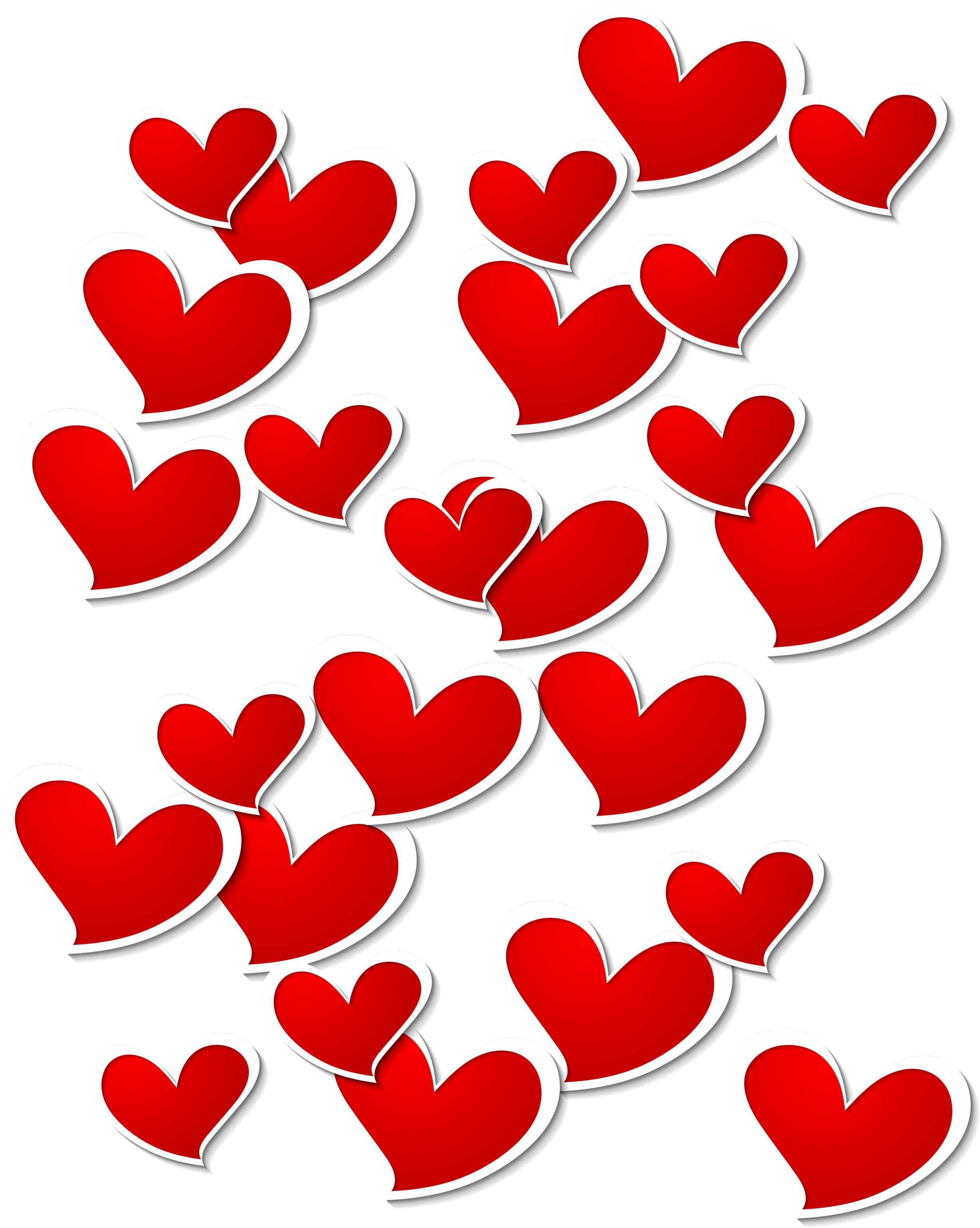 White Hearts Png - Red And White Hearts Png (2500x3136), Png Download