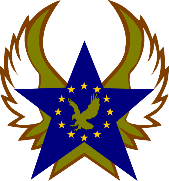 Blue Star With Gold Stars And Eagle Svg Clip Arts 558 (558x598), Png Download