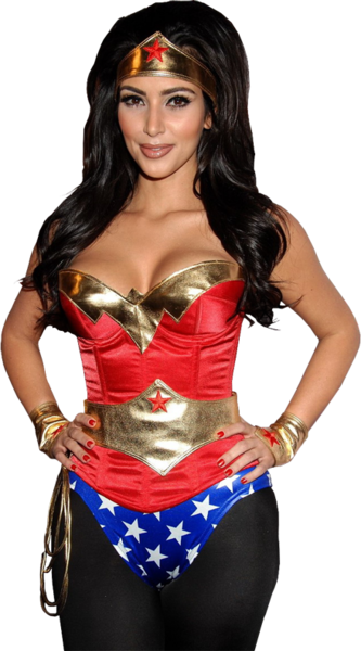 Kim Kardashian - Wonder Woman (333x600), Png Download