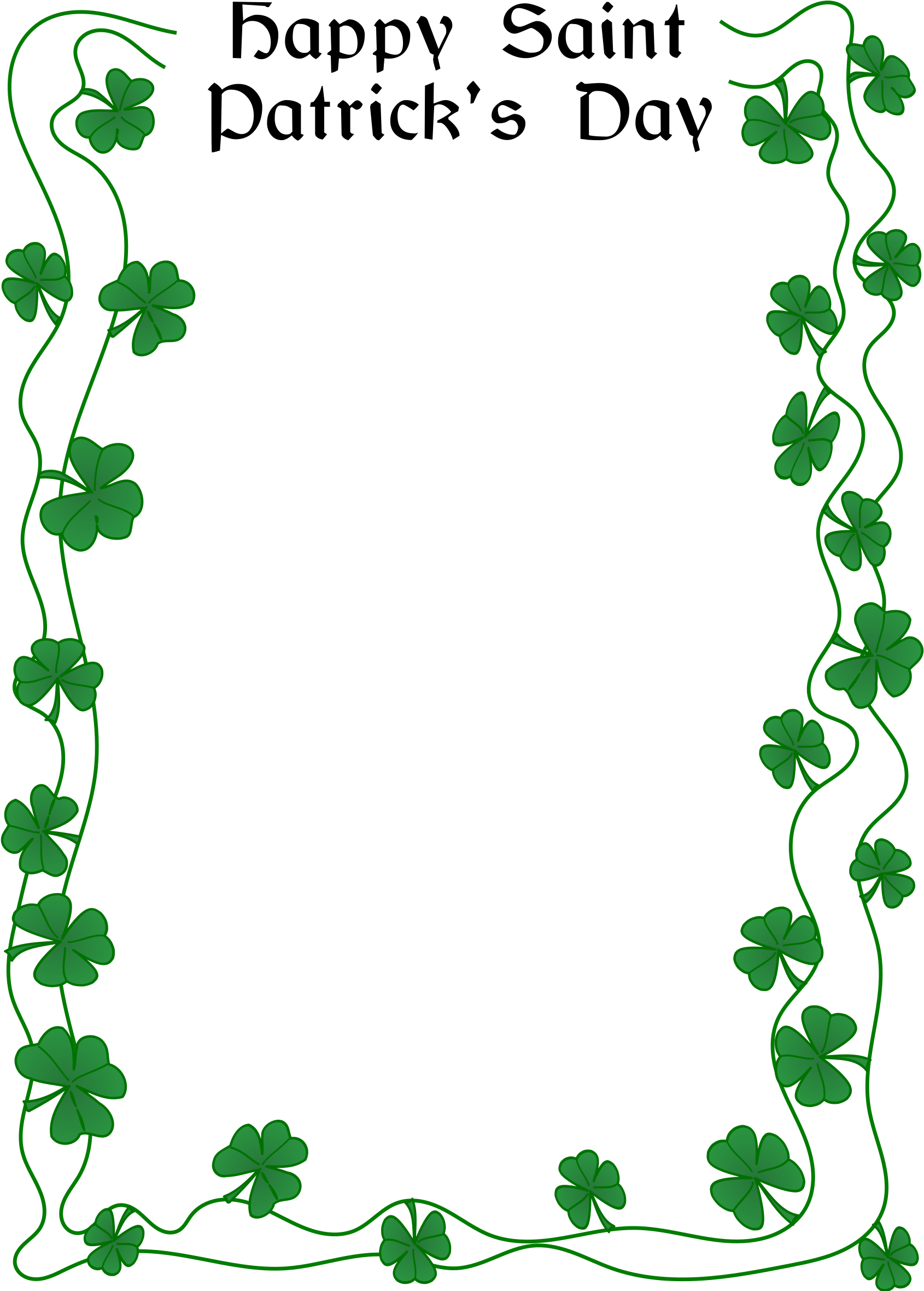 This Free Icons Png Design Of St Patrick's Day Border (1697x2400), Png Download