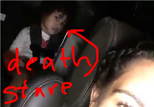 North West Totally Gave Kim Kardashian The Death Stare - Kim Kardashian (815x424), Png Download