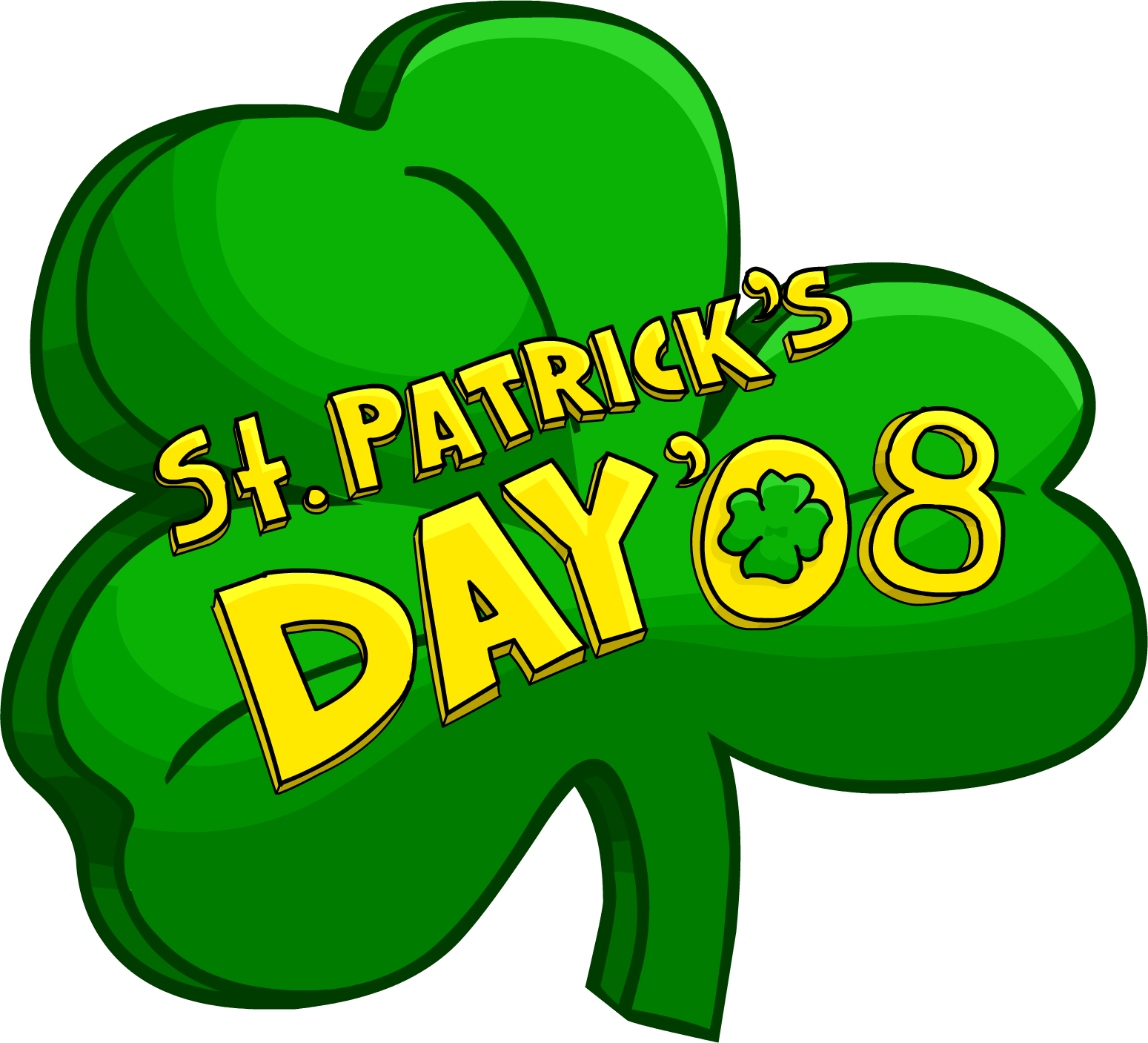 Patrick's Day Party 2008 Logo - Club Penguin St Patricks Day (1549x1407), Png Download