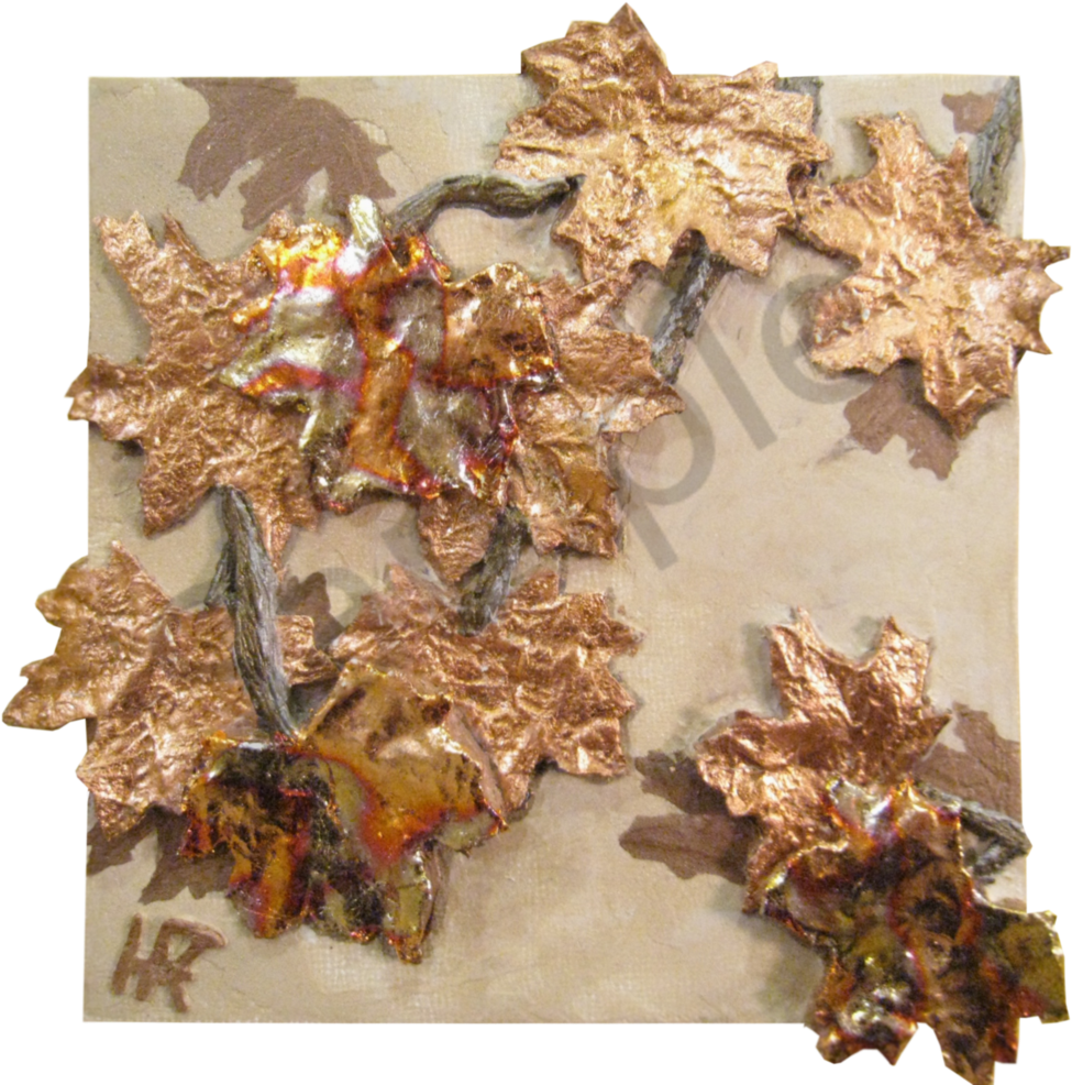 Be Leaf Bas Relief In Metallic Plaster And Copper Gilded - Maple Leaf (1000x990), Png Download