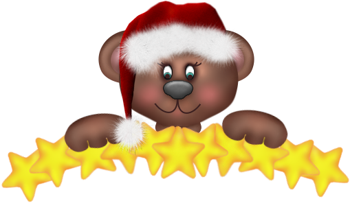 Christmas Bear With Stars Png Clipart - Wind (562x308), Png Download