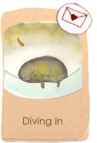 Cardbookdiving - Illustration (350x500), Png Download