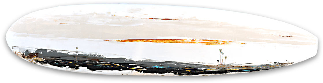 Ebony Island Surfboard - Painting (1200x311), Png Download