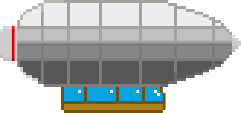 Blimp - Pixel Art (830x390), Png Download