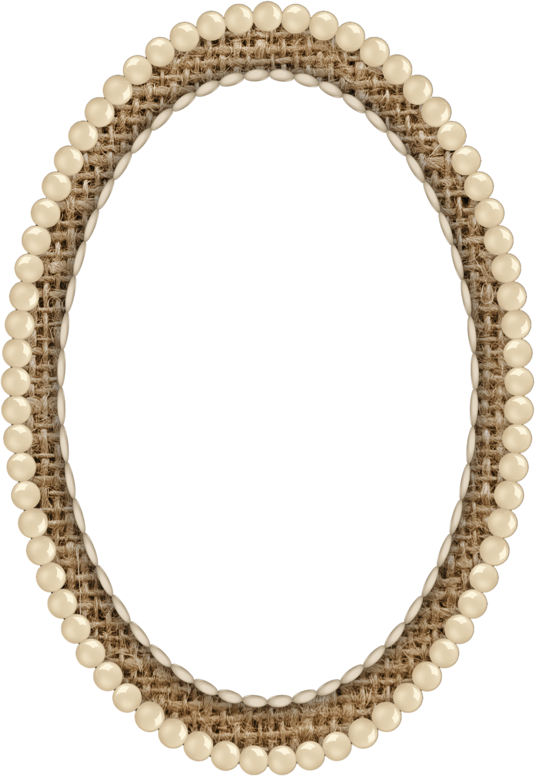 Burlap And Pearl Frame - Necklace (1105x1600), Png Download