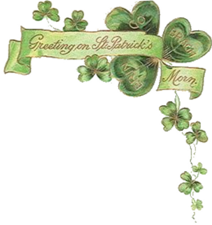 St Patrick's Day Png File Graphics - Vintage Irischen Morgen-st Patrick Tageskarte Karte (708x768), Png Download