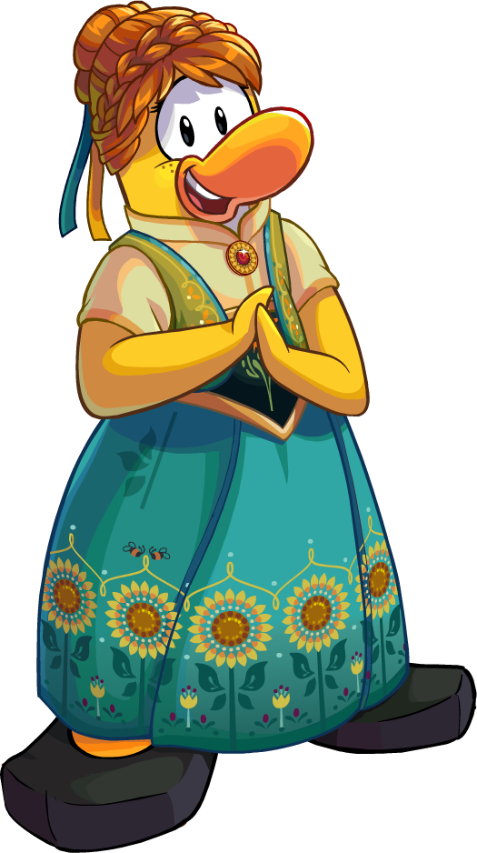 Anna Frozen Fever - Anna Frozen Club Penguin (525x938), Png Download