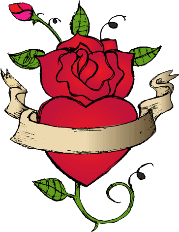 Image Heart Tattoos Transparent Png Images - Tattoo Flower And Heart Png (400x504), Png Download
